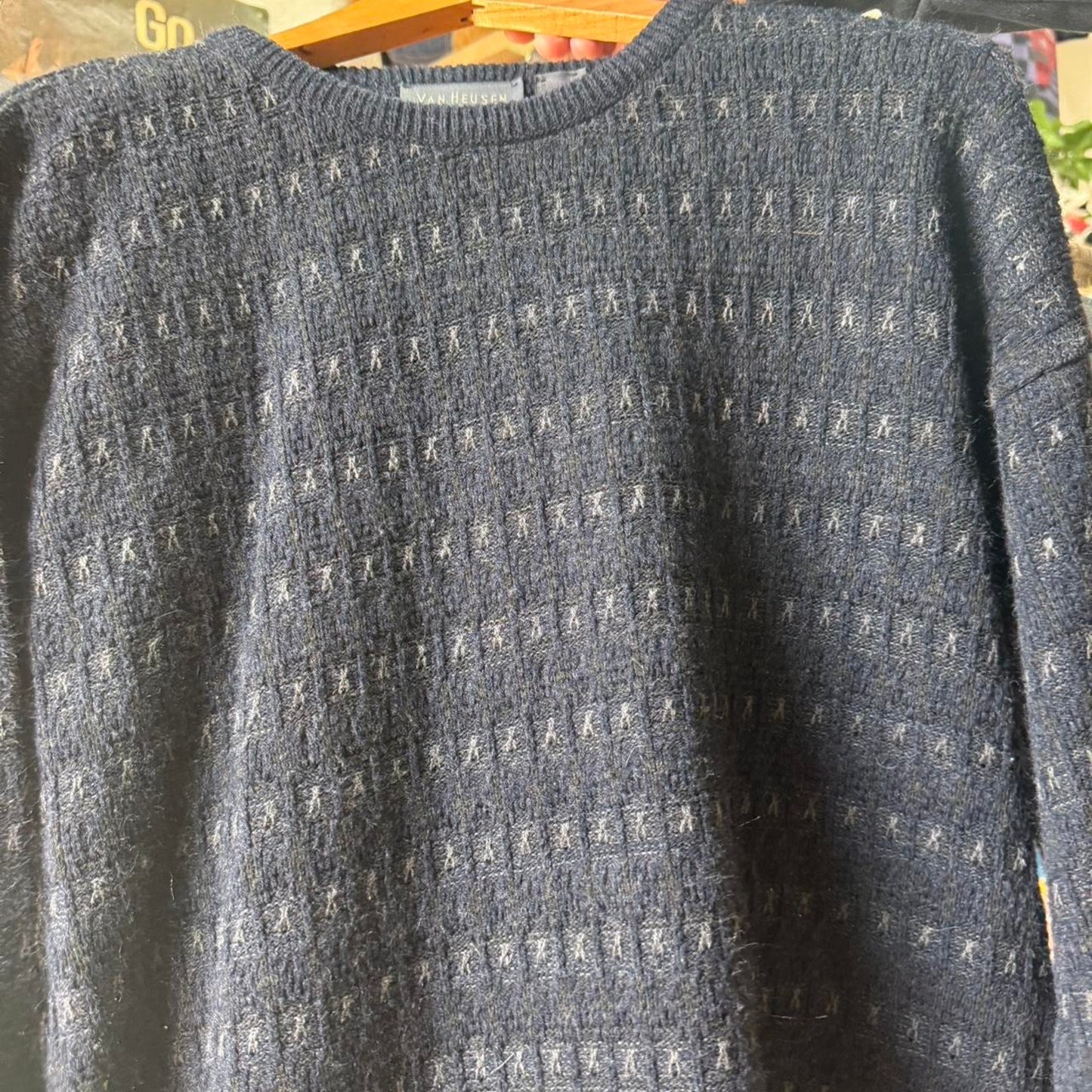 Vintage 90s Patterned Van Heusen Sweater - Large