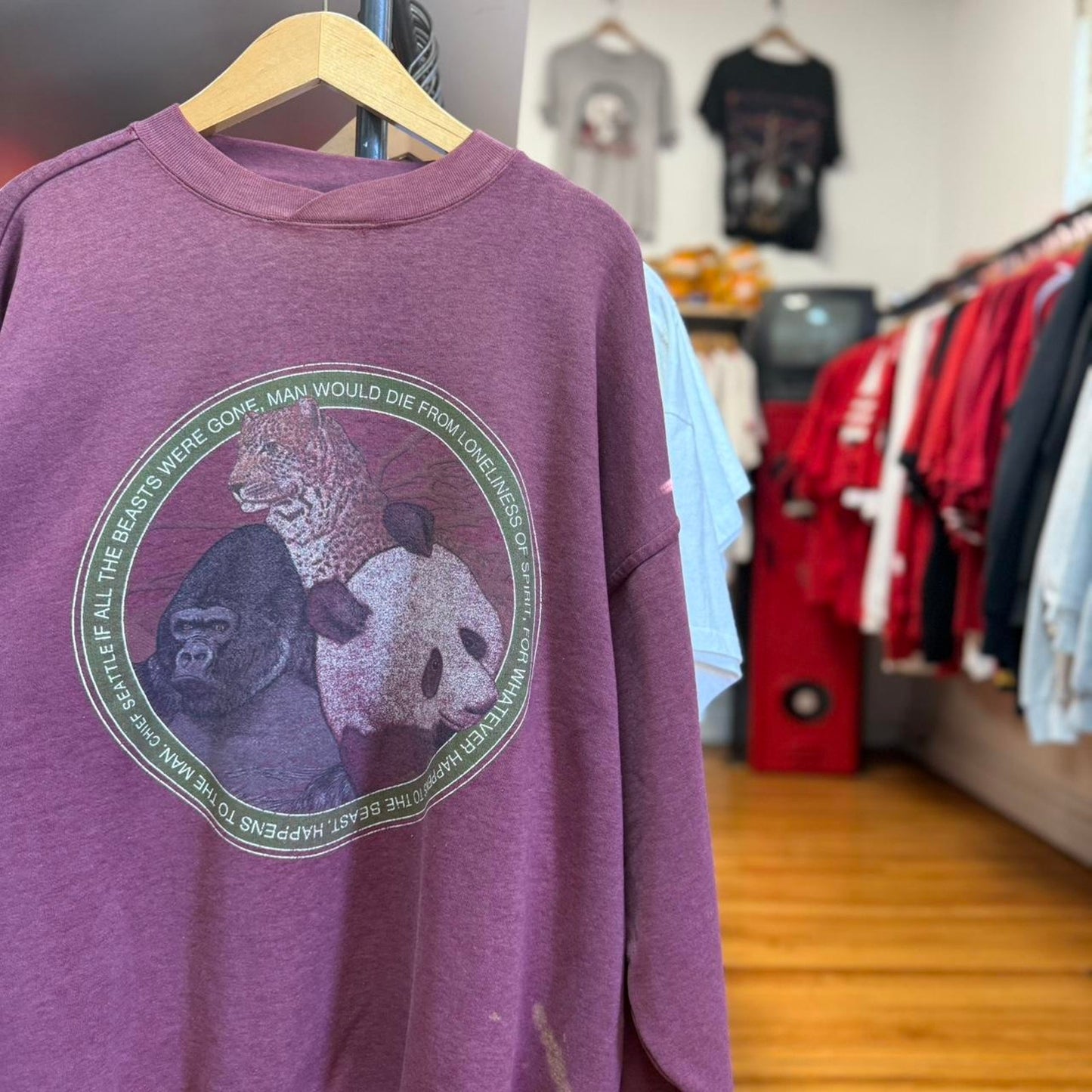 Vintage 90s Endangered Species Panda Gorilla Crewneck - X-Large