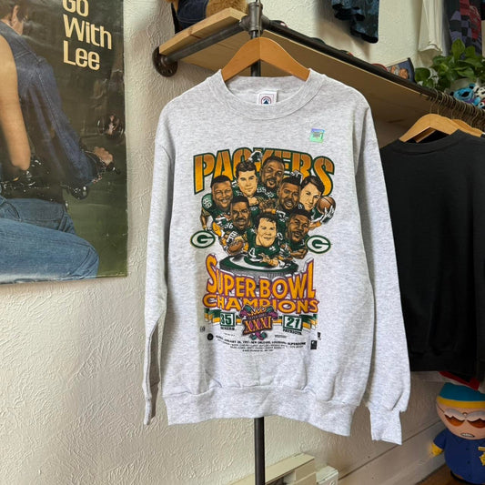 Vintage 90s Green Bay Packers Super Bowl Champions NFL Crewneck - Large