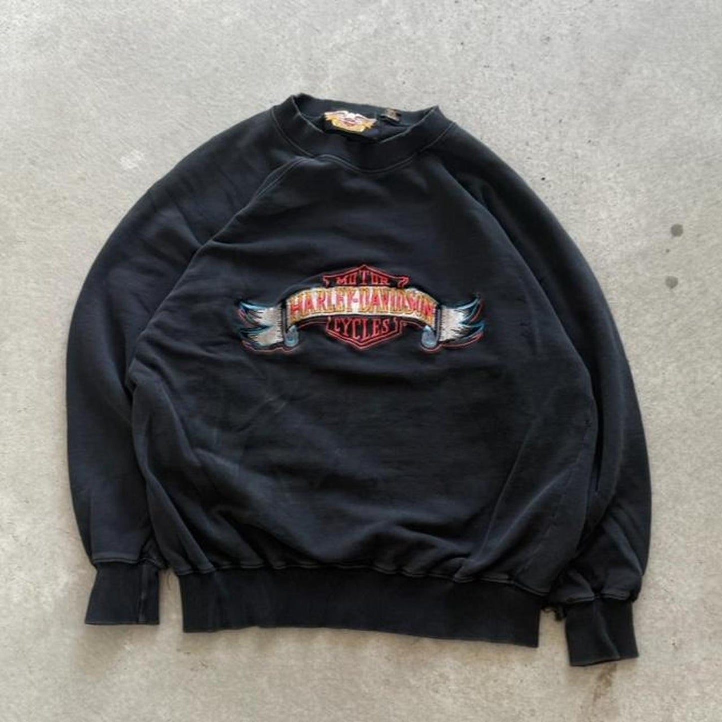 Vintage 90s Harley Davidson Motorcycles Biker Crewneck - Large