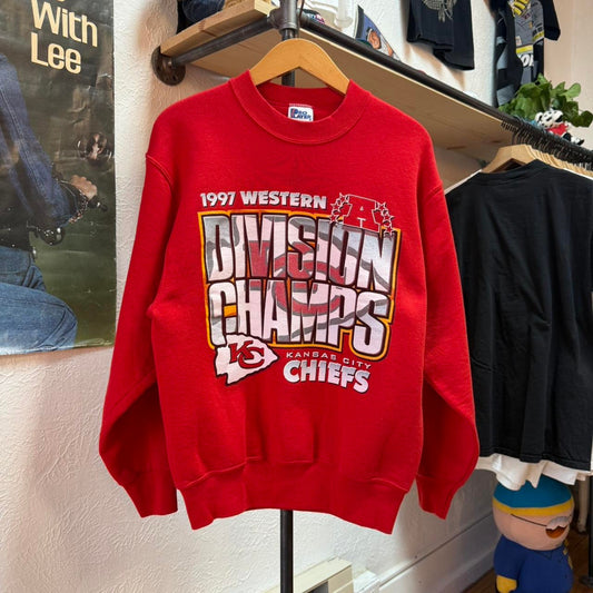 Vintage 90s Kansas City Chiefs Division Champs NFL Crewneck - Medium