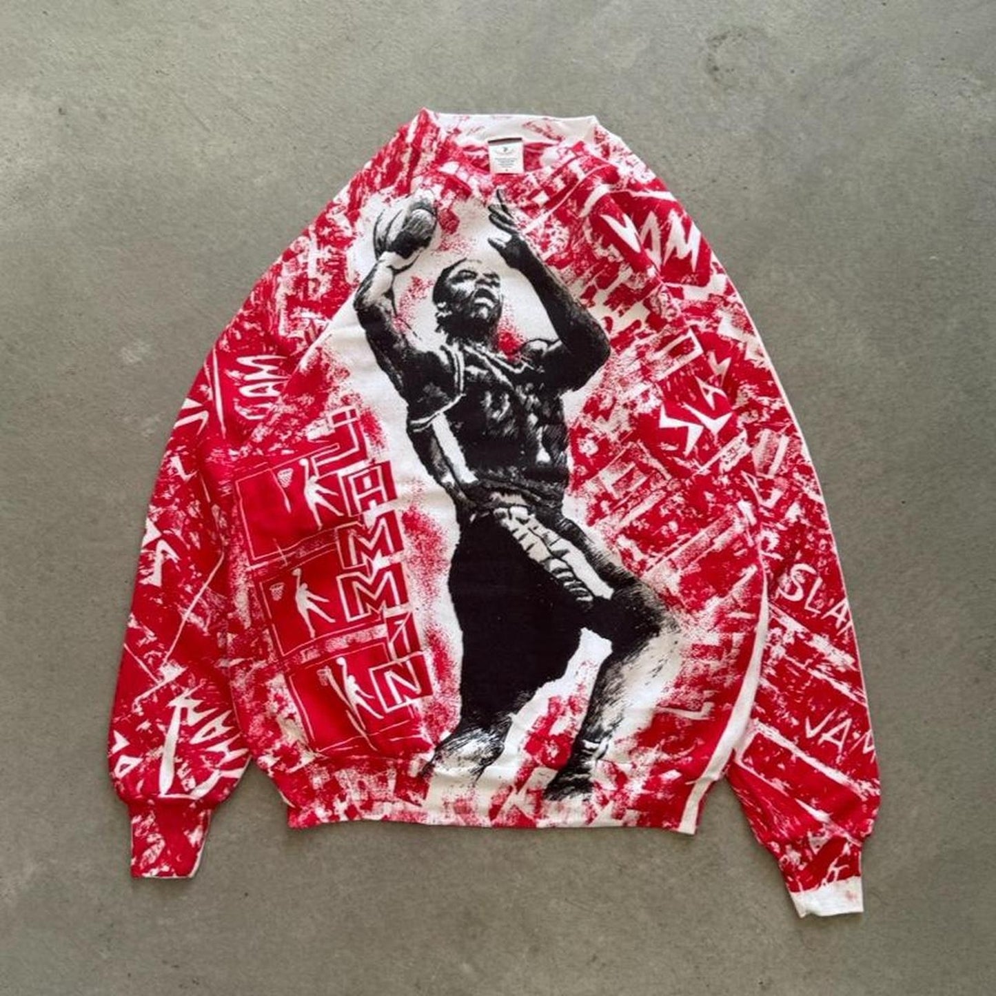 Vintage 90s Michael Jordan Bulls Style Basketball Crewneck - Large
