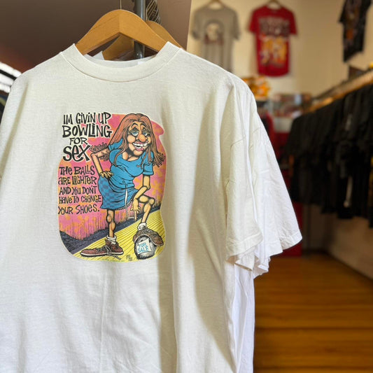 Vintage Bowling Give Up For Sex Joke Humor T-Shirt