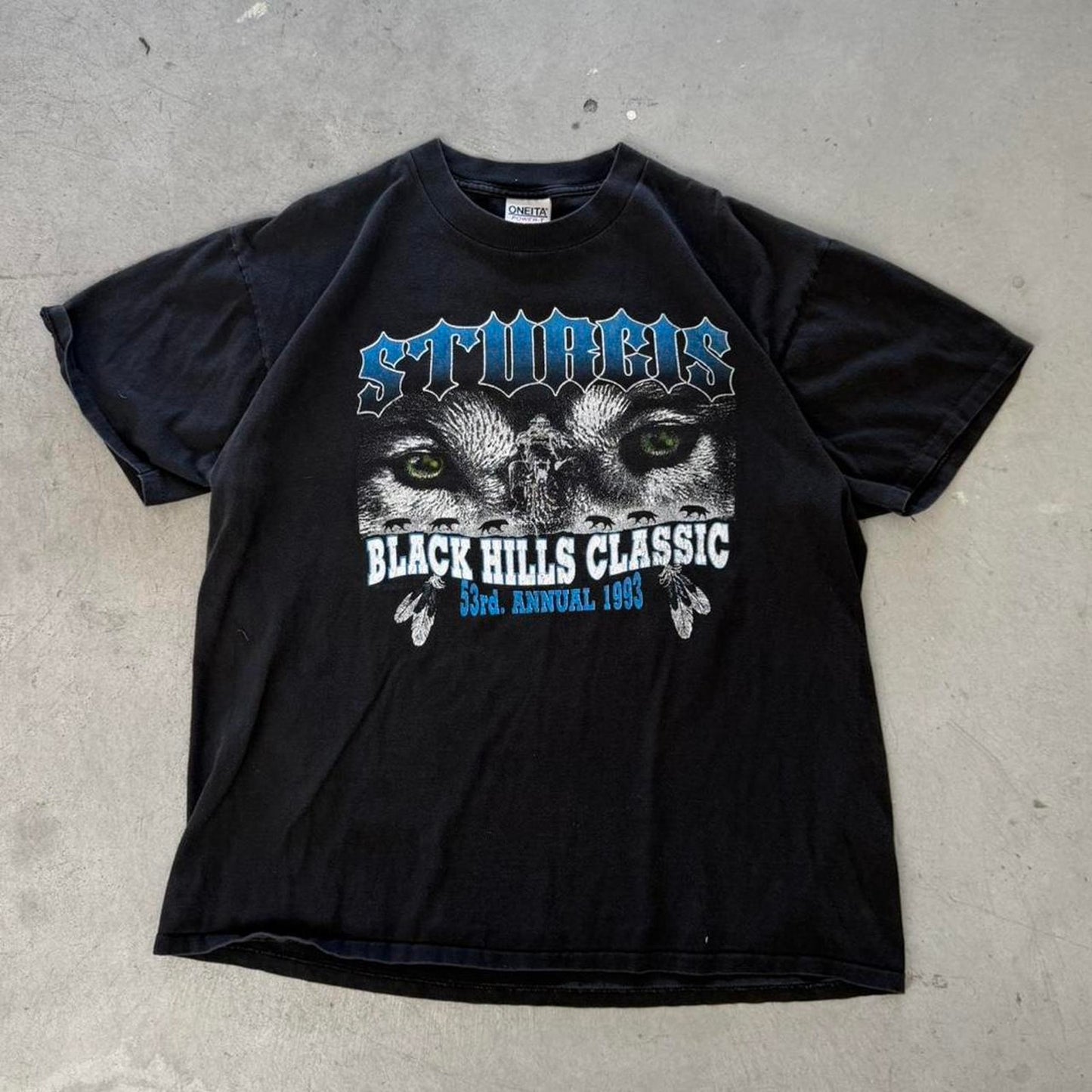Vintage 1993 Sturgis Black Hills Classic Motorcycle Biker T-Shirt - X-Large