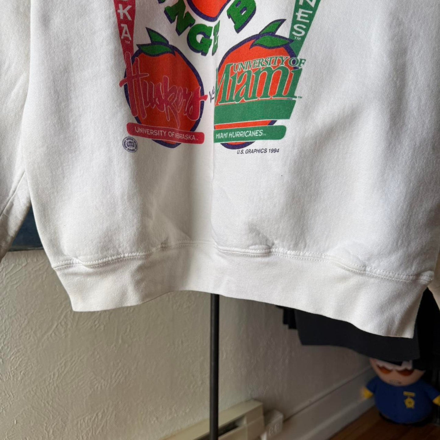Vintage 90s Nebraska Huskers Vs Miami Orange Bowl Crewneck - X-Large