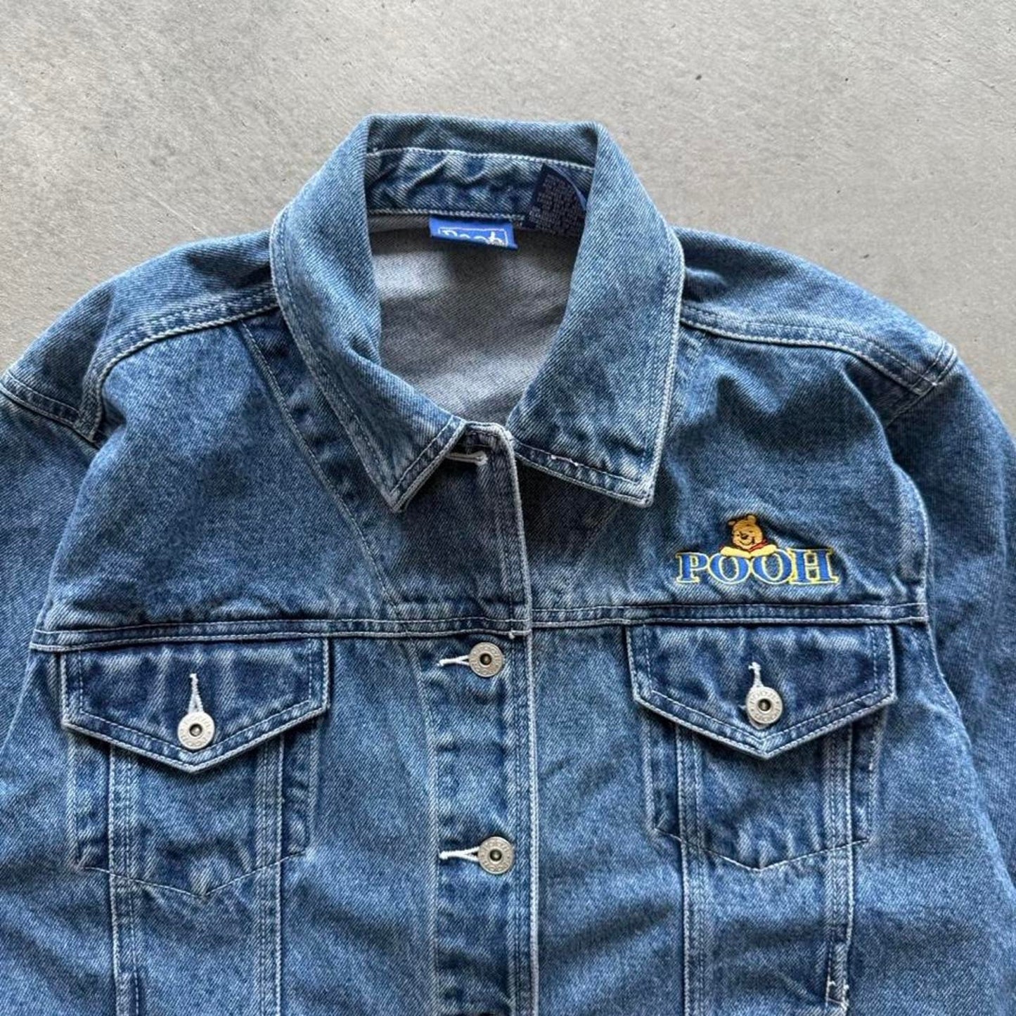 Vintage 90s Winnie the Pooh Embroidered Jean Jacket - X-Large