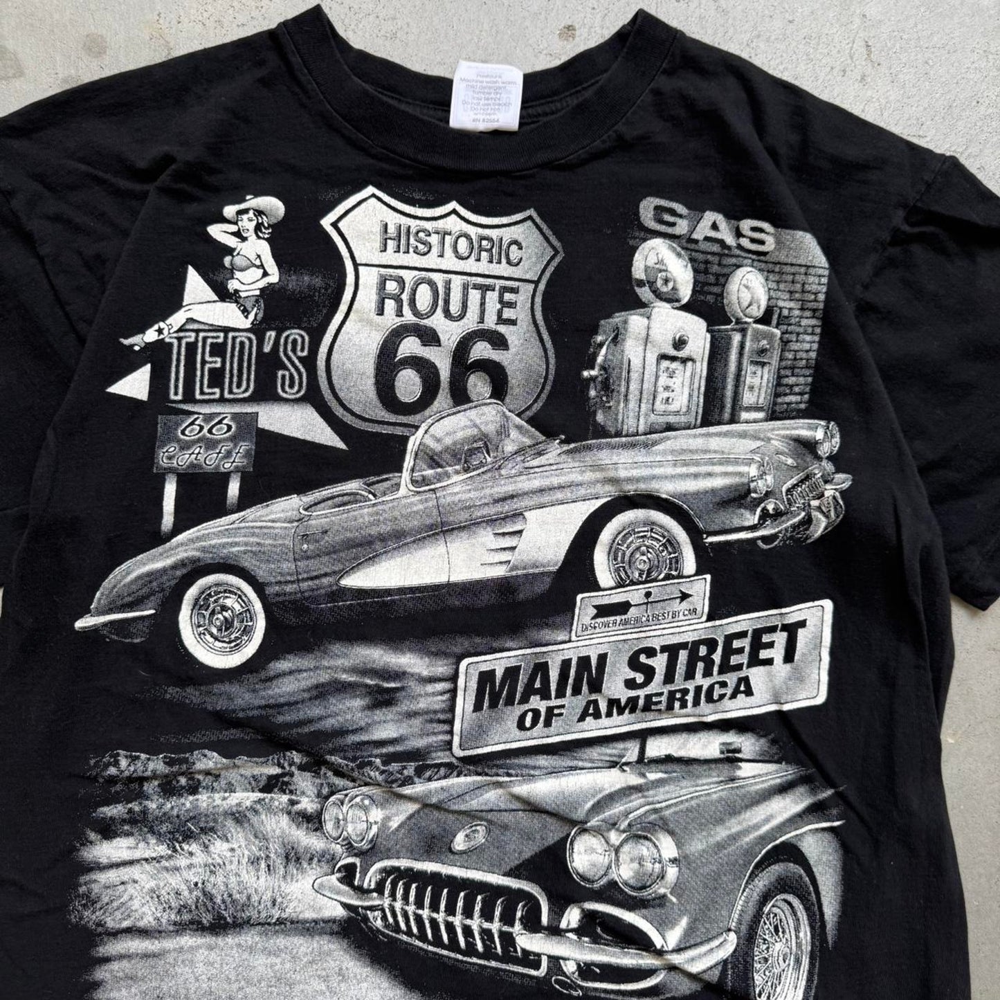 Vintage 90s Route 66 Car All Over Print T-Shirt - X-Large