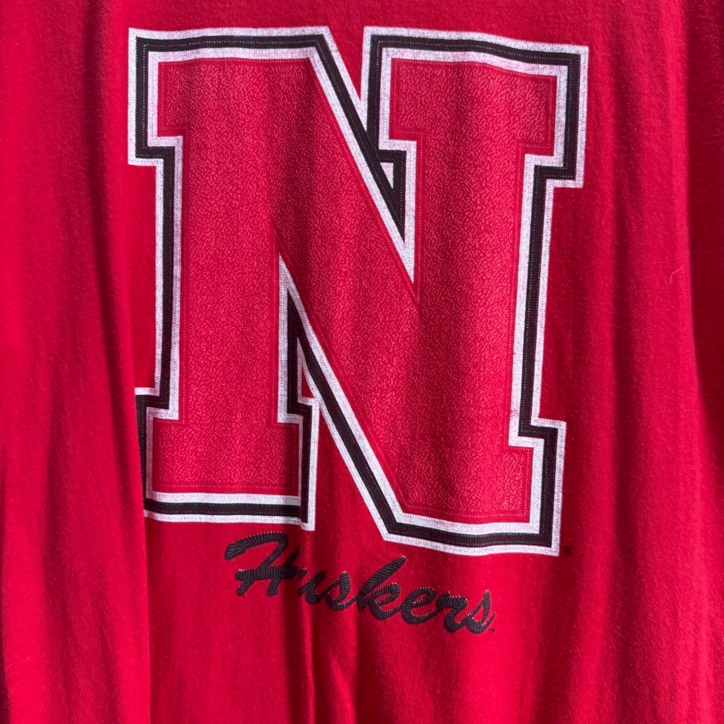 Vintage 90s Nebraska Huskers Football T-Shirt - Large