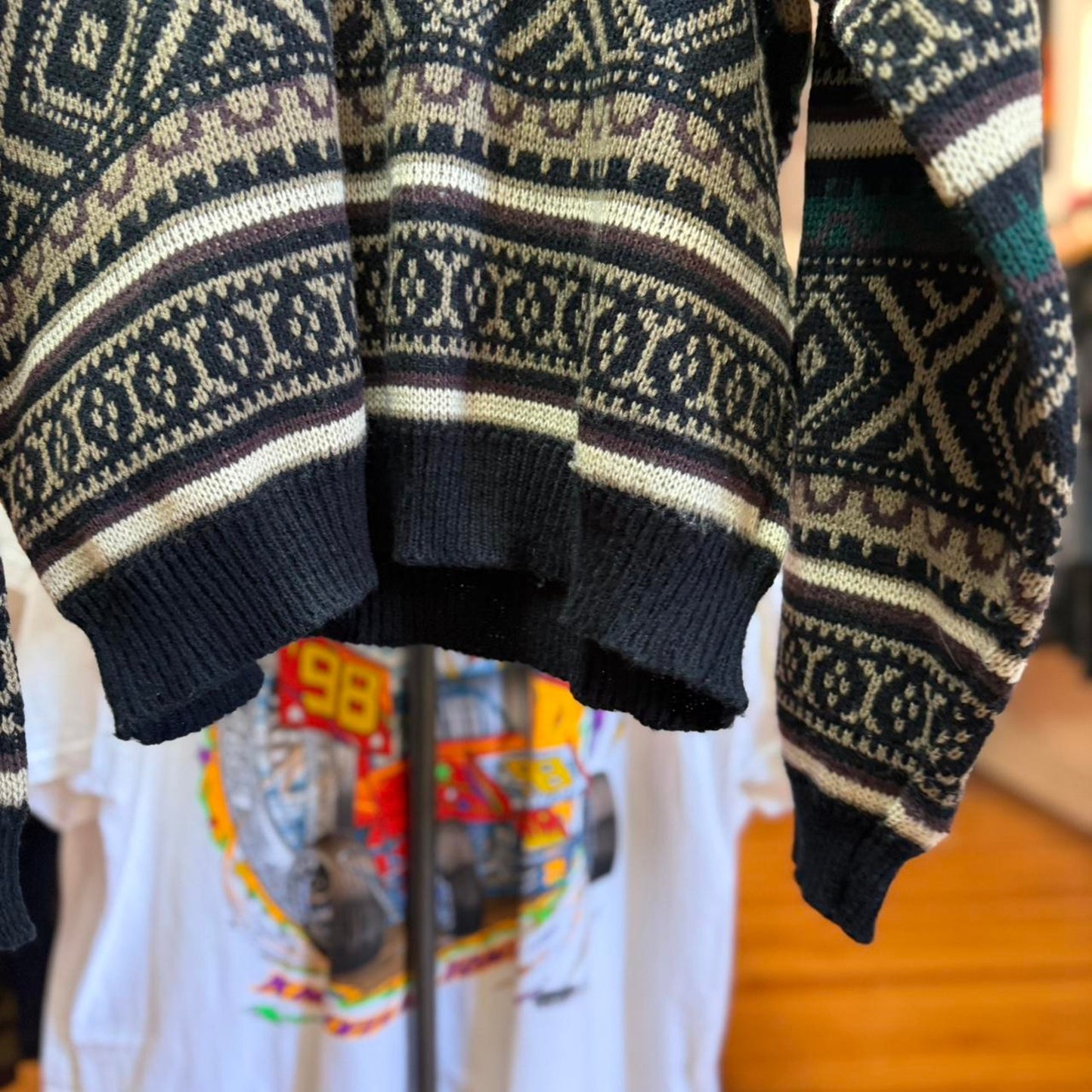 Vintage 90s Patterned Knit Sweater - XX-Large
