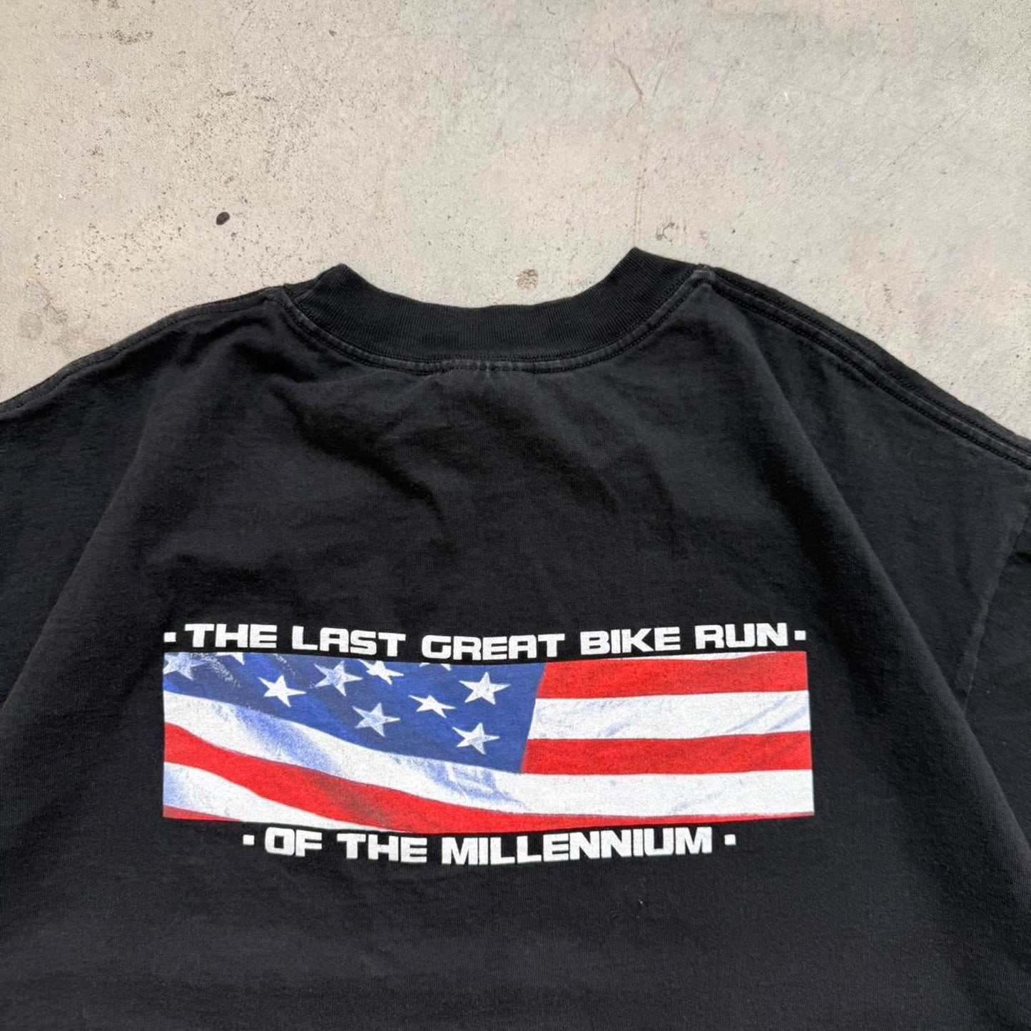 Vintage 1999 Sturgis Motorcycle Rally USA Flag T-Shirt - X-Large