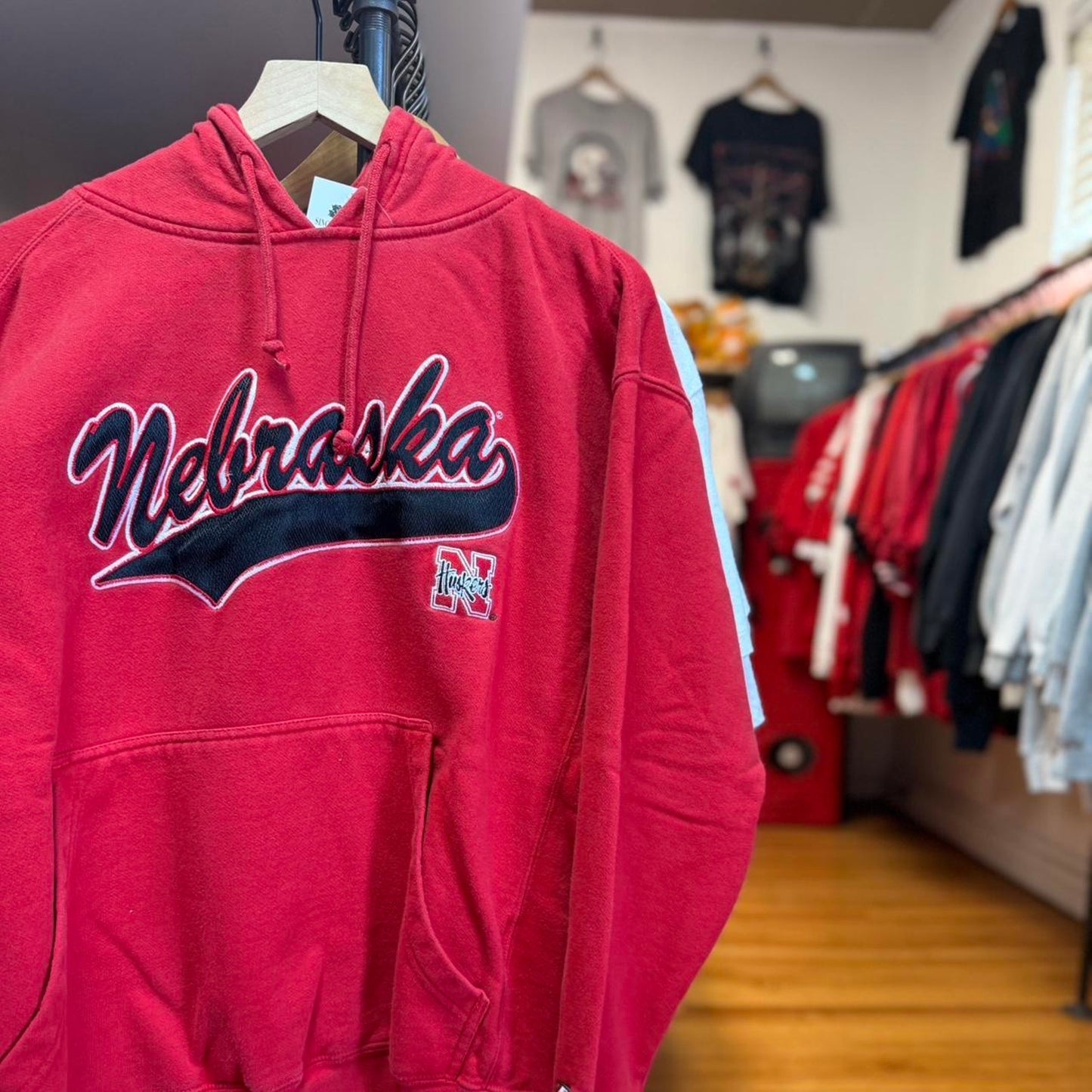 Vintage 90s Nebraska Huskers Cursive Spell Out Hoodie - X-Large