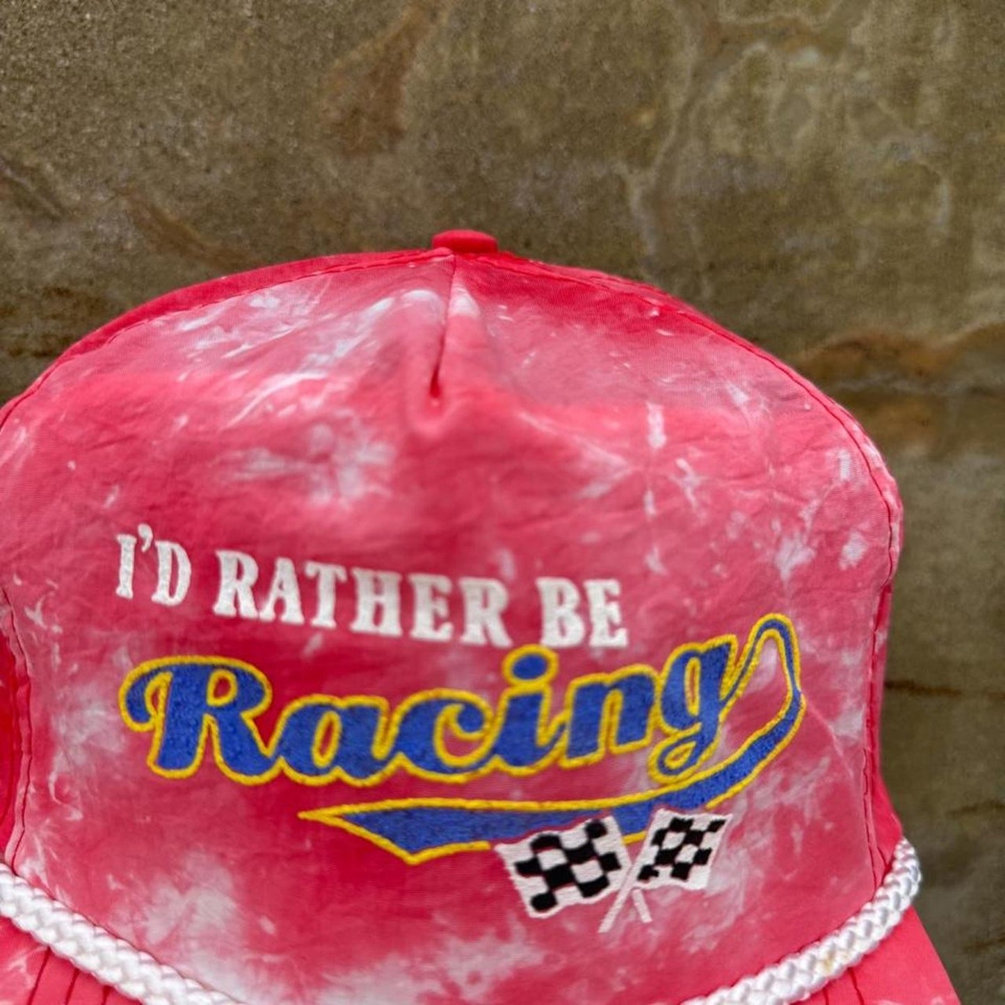 Vintage 90s I’d Rather Be Racing Racecar Cap