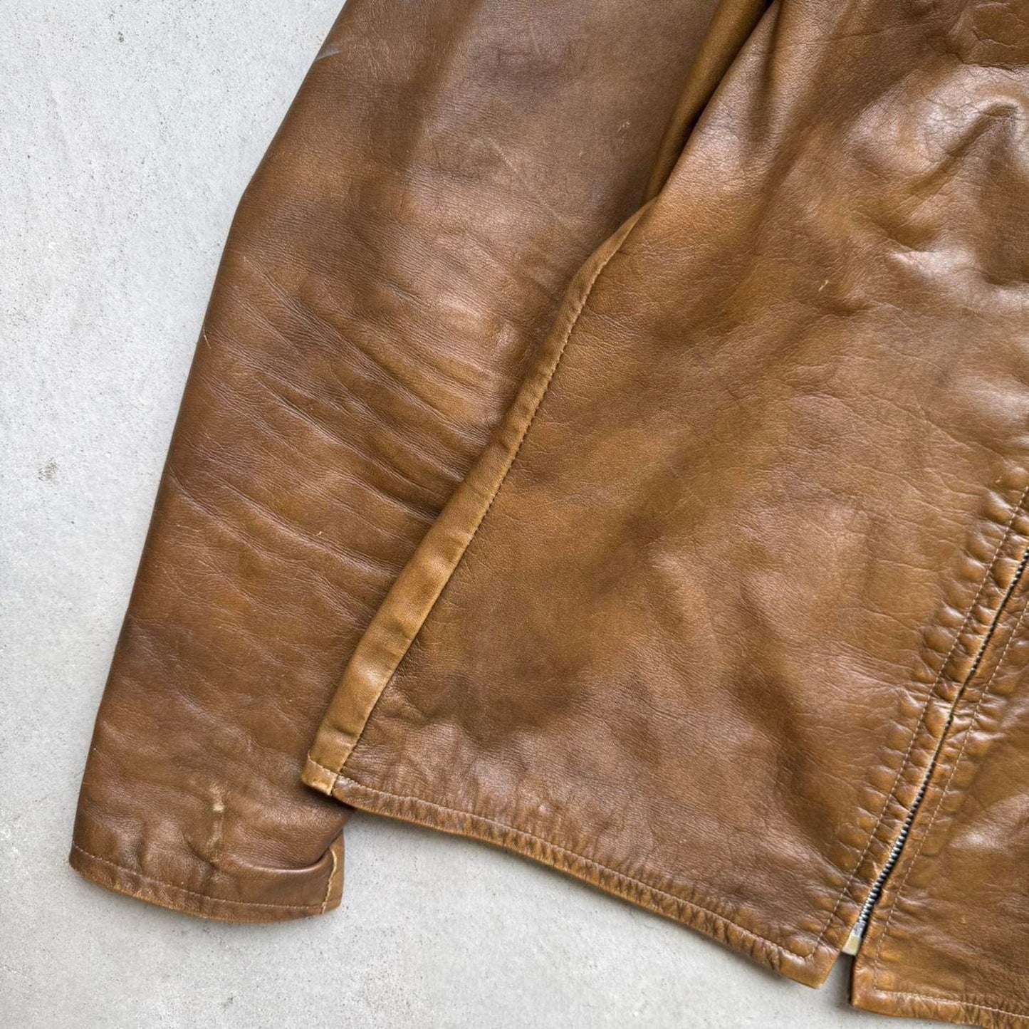 Vintage 70s Harley Davidson Motorcycles Leather Zip Up Jacket - Medium