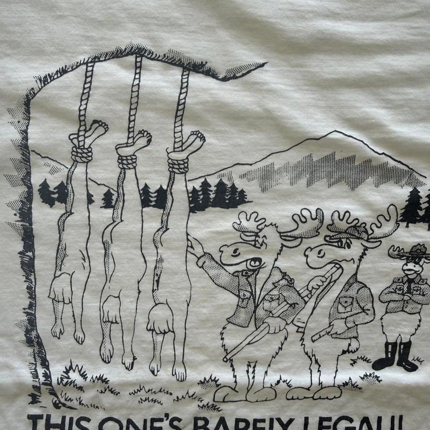 Vintage 90s This One’s Barely Legal Hunting Parody Comic T-Shirt - Large