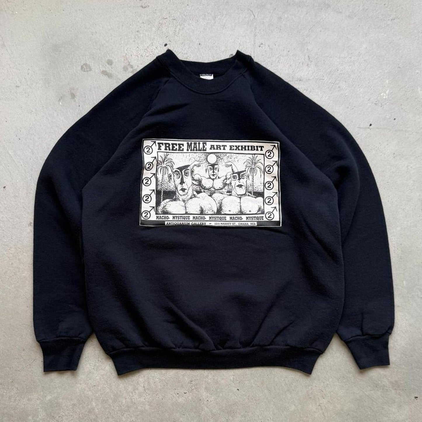 Vintage 90s Free Male Art Exhibit Macho Mystique Crewneck - X-Large