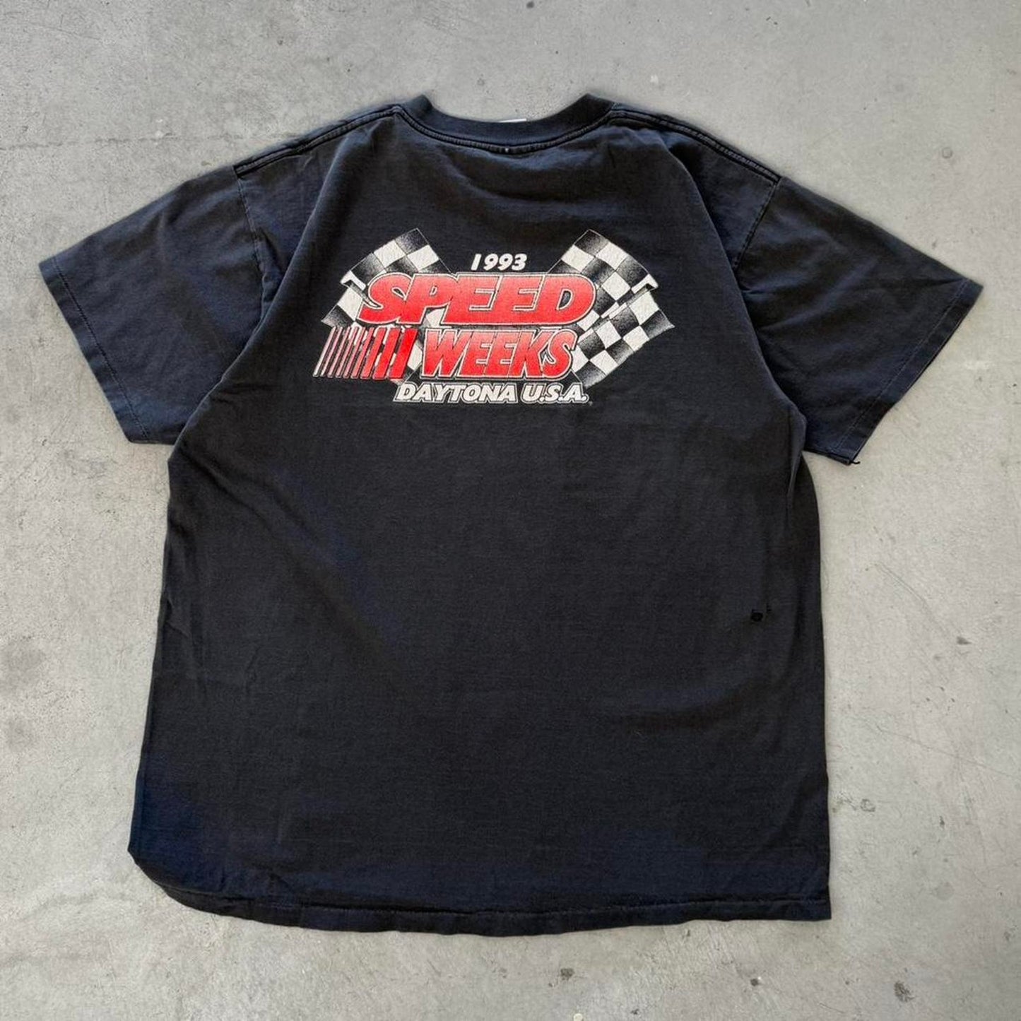 Vintage 90s Faded Black NASCAR Racing Race Car T-Shirt - X-Large