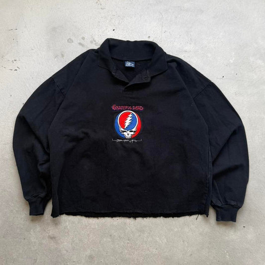 Vintage 90s Grateful Dead Steal Your Face Skull Polo Shirt - Large