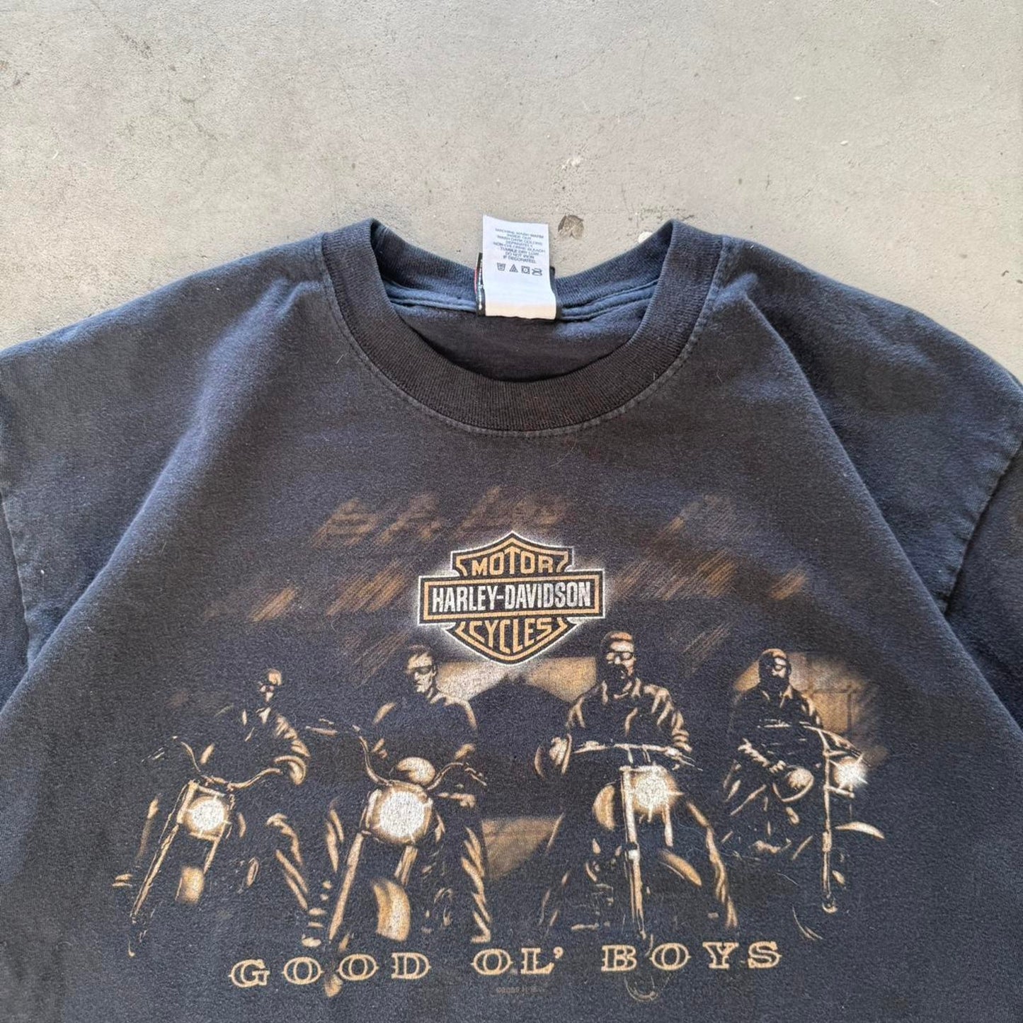 Vintage Y2K Harley Davidson Motorcycle Biker Pocket T-Shirt - Large