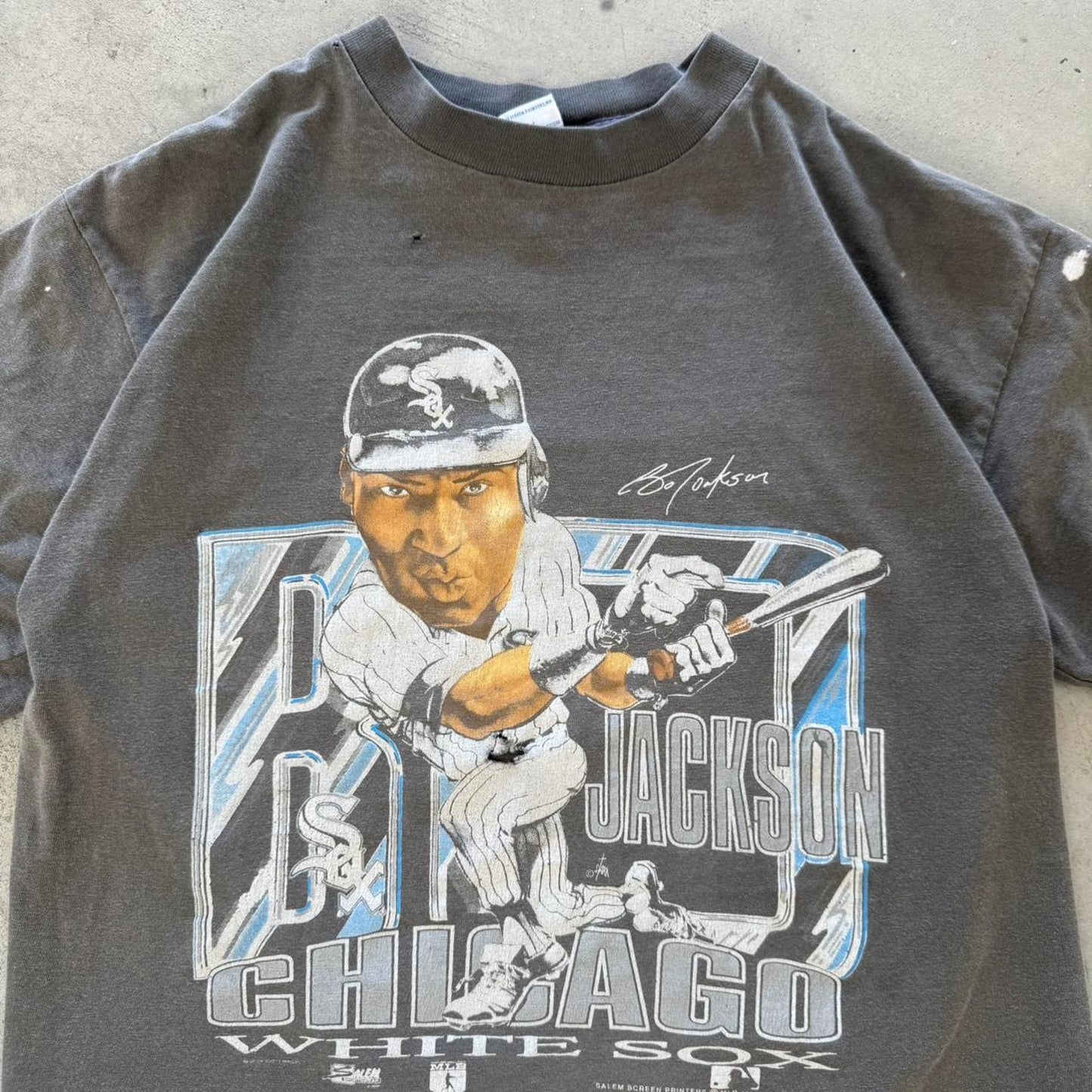 Vintage 90s Faded Bo Jackson Baseball MLB T-Shirt - Large