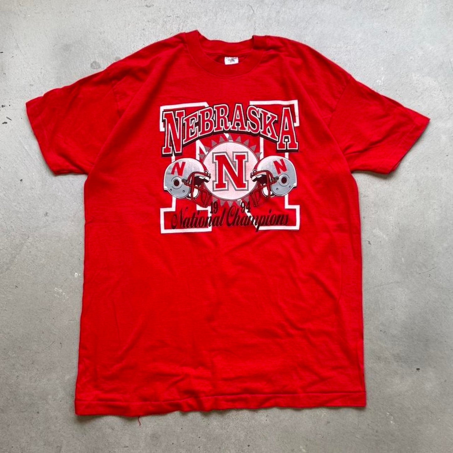 Vintage 1994 Nebraska Huskers National Champions Helmet T-Shirt - XX-Large