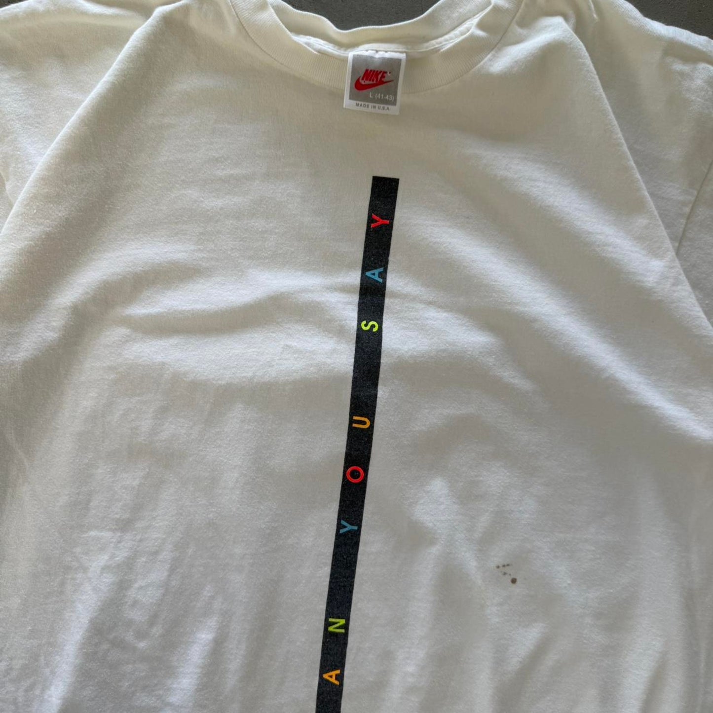 Vintage 90s Nike Kick Some Butt Swoosh T-Shirt - Large