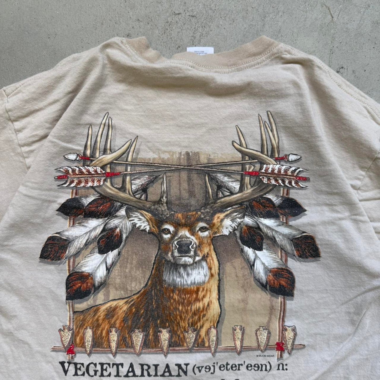Vintage Y2K Hunter Vegetarian Humor Hunting T-Shirt - Large