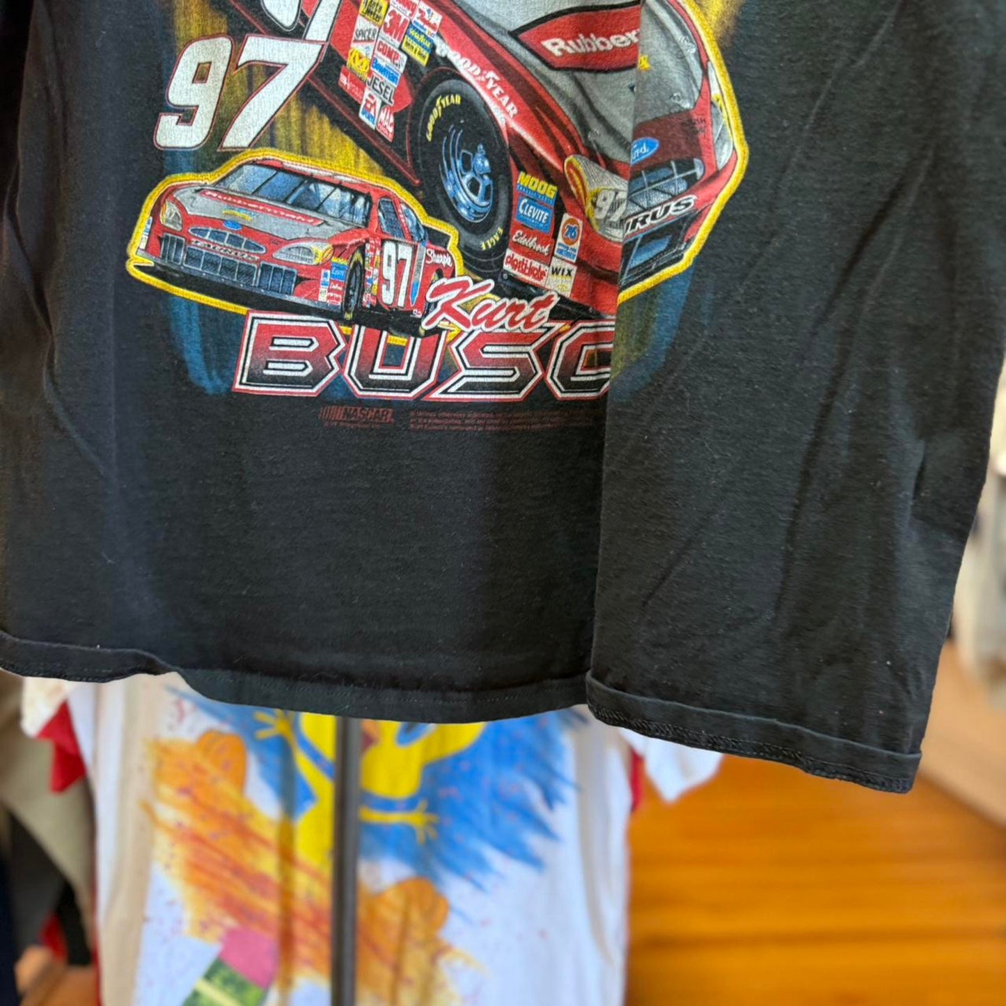 Vintage 90s NASCAR Kyle Busch Budweiser Racing Race Car T-Shirt