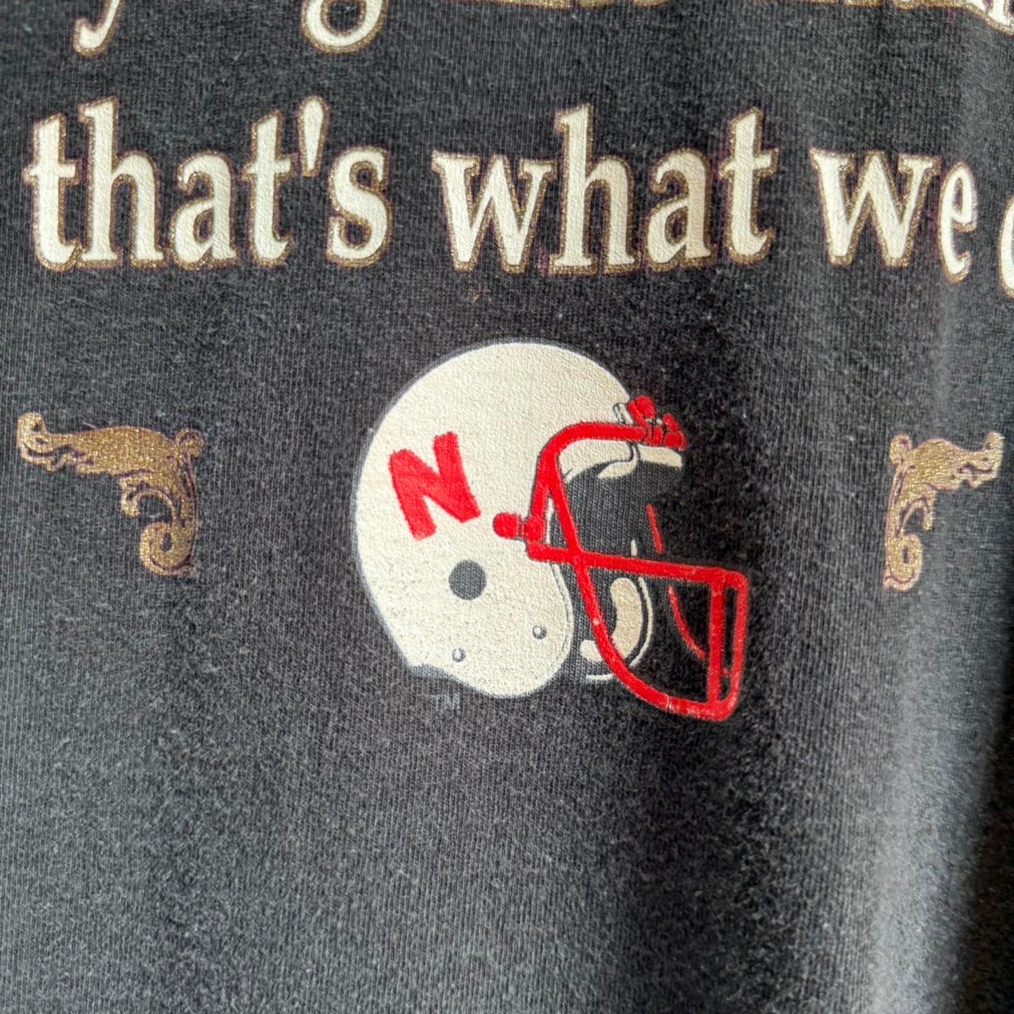 Vintage 90s Nebraska Huskers  Like Champions Helmet T-Shirt
