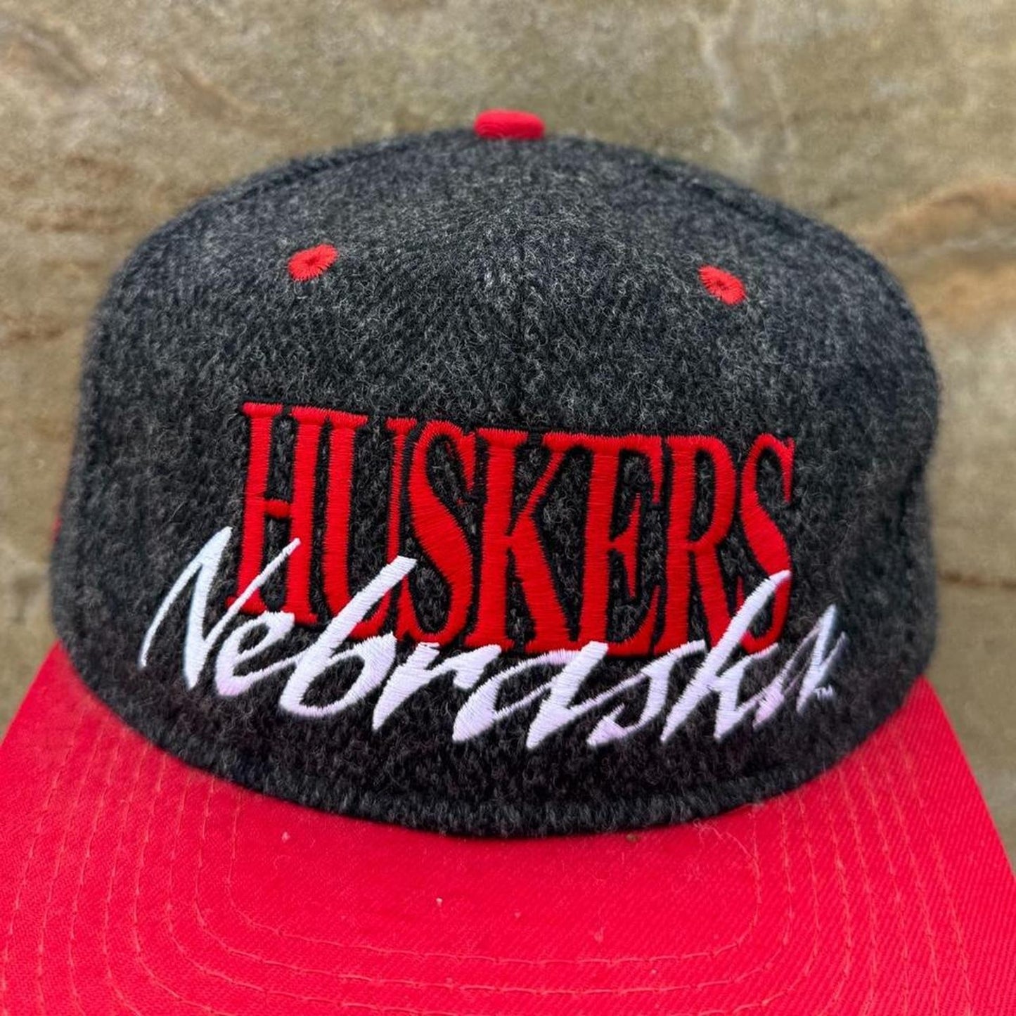 Vintage 90s Nebraska Huskers Wool Snapback
