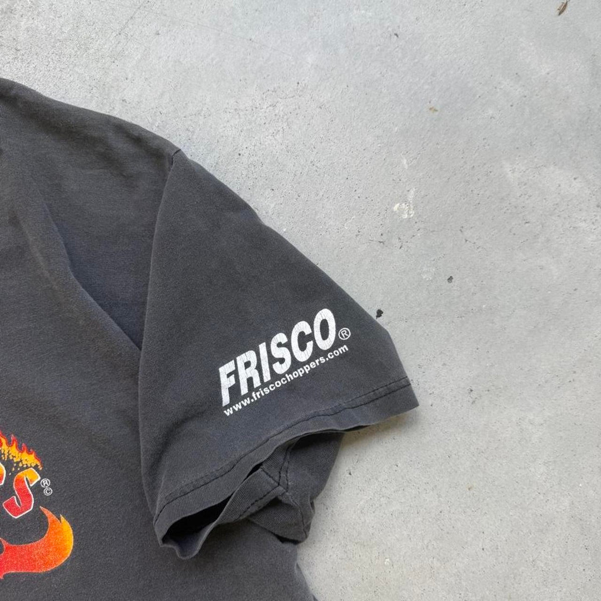Vintage 90s Faded Frisco Choppers Custom Cycles Flame Biker T-Shirt - X-Large