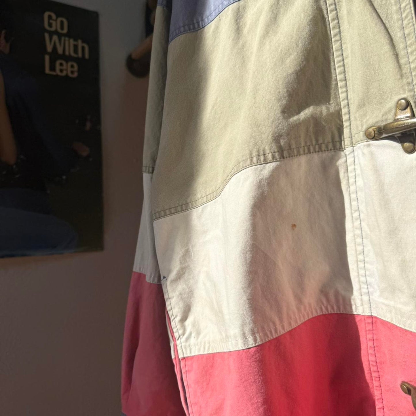 Vintage 90s Paris Sport Club Striped Fireman’s Clasp Jacket - Small