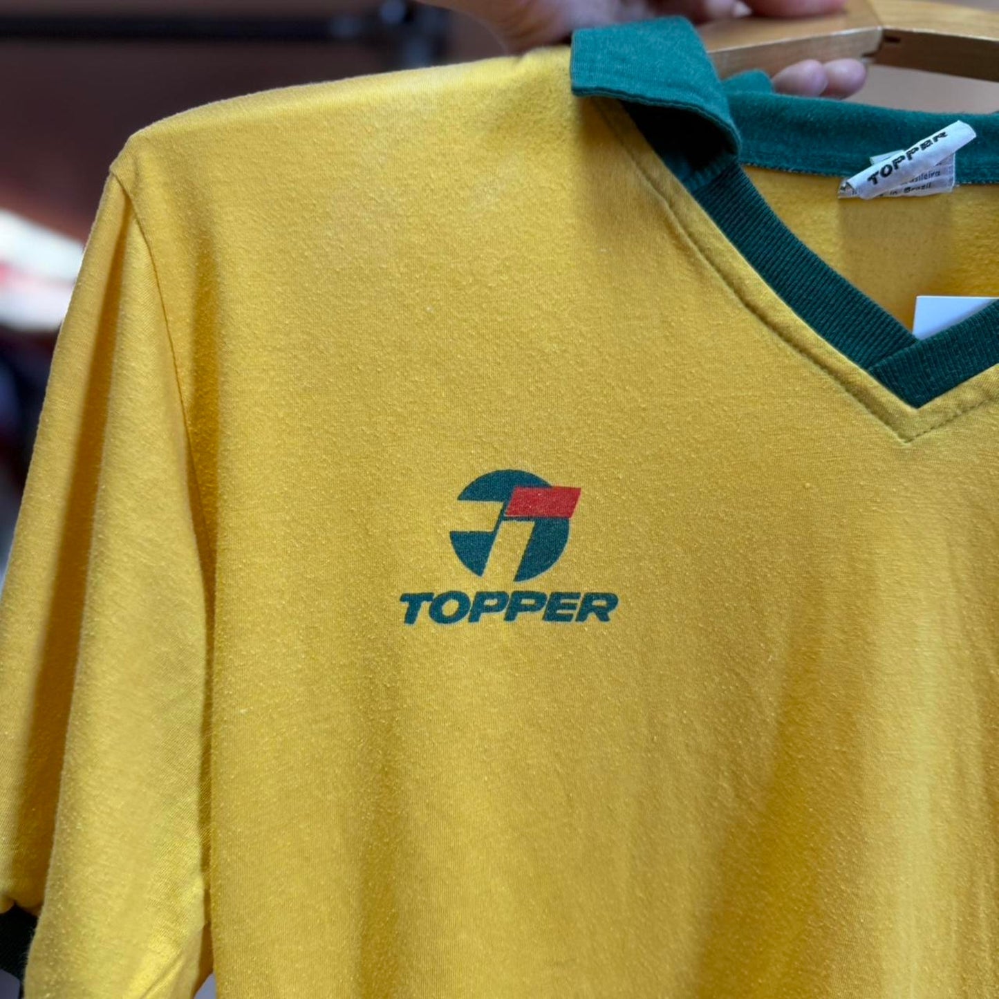 Vintage 80s Brasil World Cup CBF Soccer Futbol Jersey