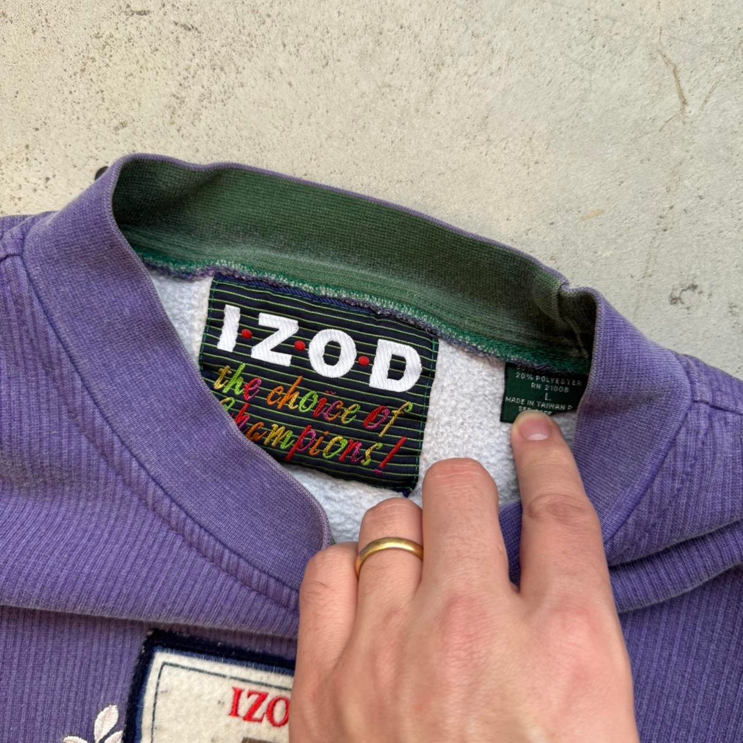 Vintage 90s Izod Crest Branded Crewneck - Large