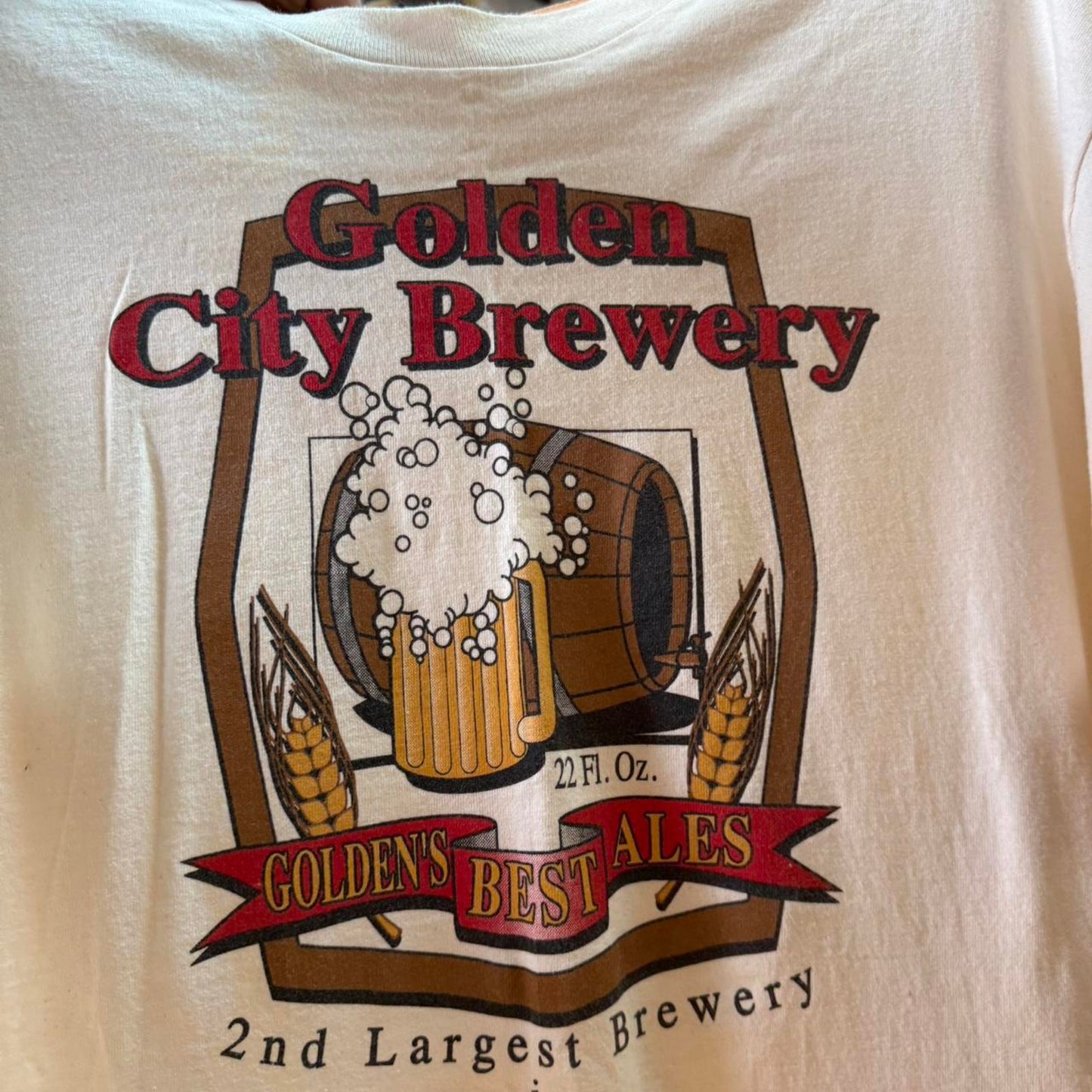 Vintage 90s Golden City Brewery Beer Alcohol T-Shirt - X-Large