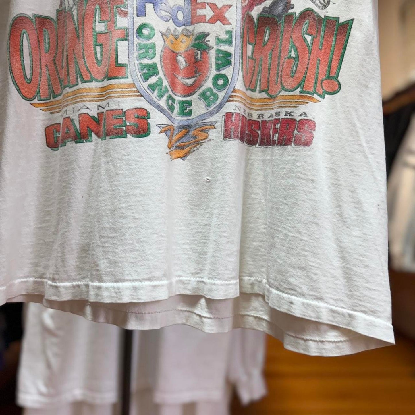 Vintage 90s Nebraska Huskers FedEx Orange Bowl Strangle Herbie T-Shirt - Large