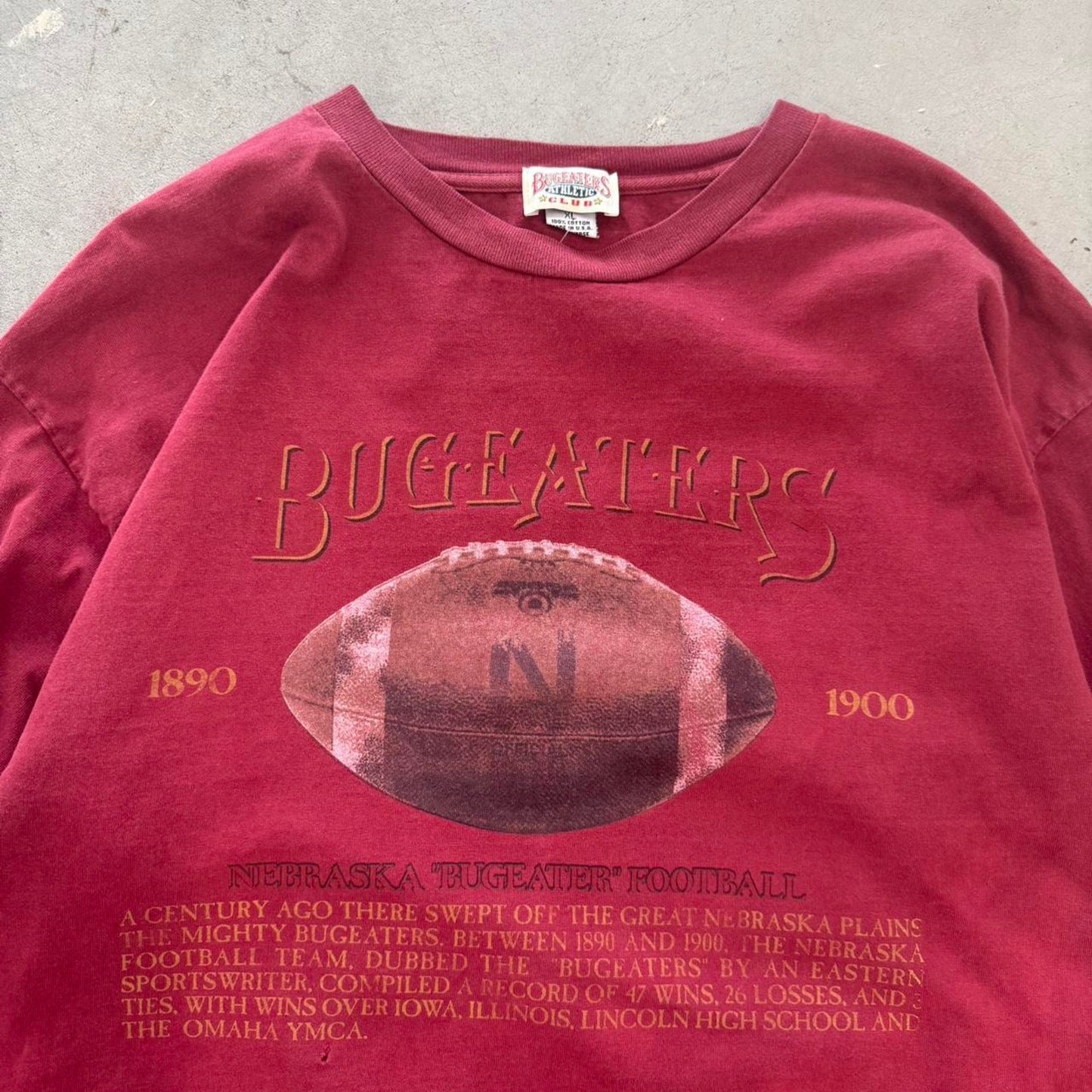 Vintage 90s Nebraska Huskers Bugeaters Football T-Shirt - X-Large