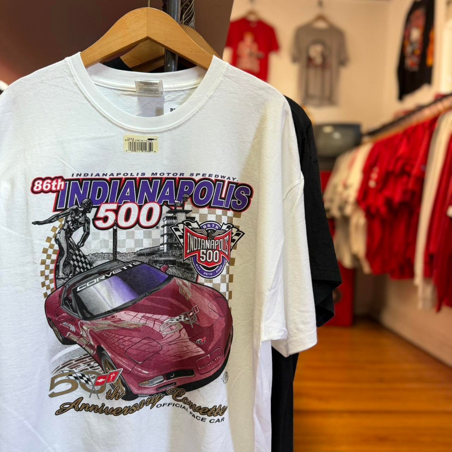 Vintage Indianapolis 500 50th Anniversary Racing Racecar T-Shirt - X-Large