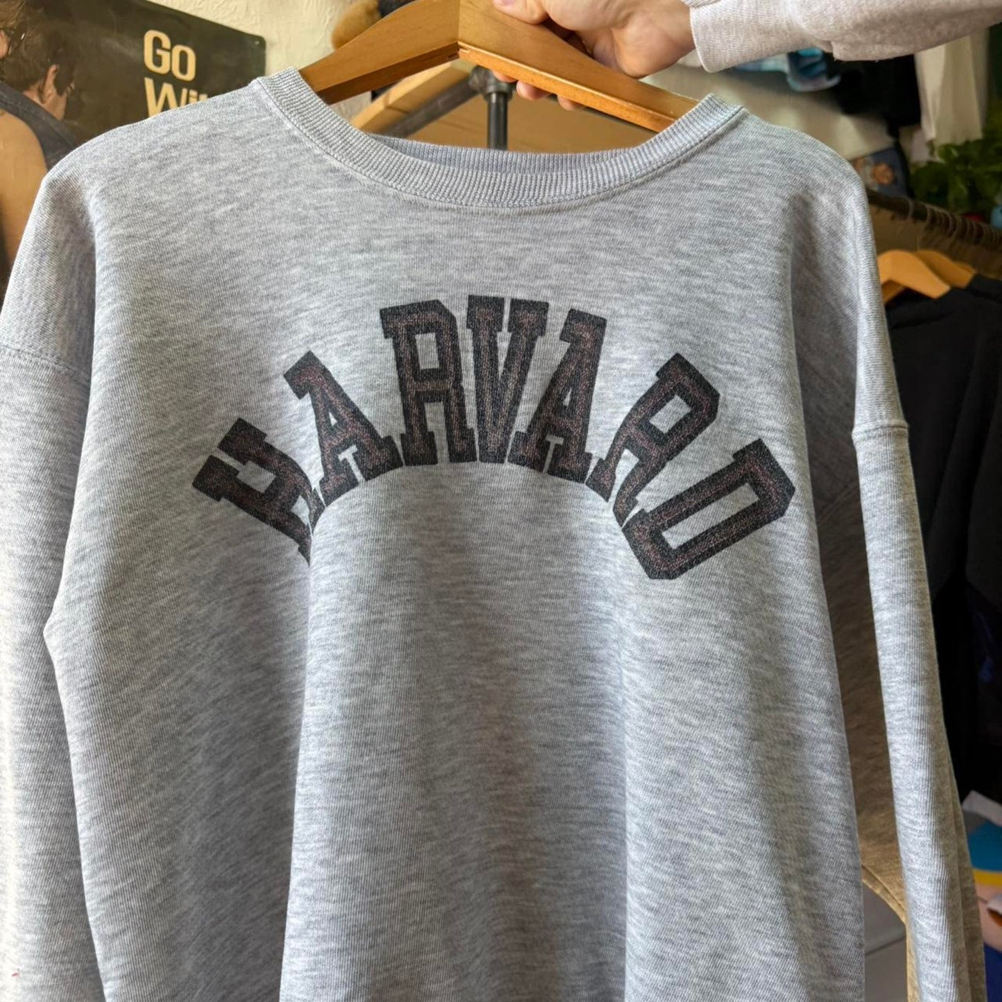 Vintage 80s Harvard Spell Out Crewneck - Medium