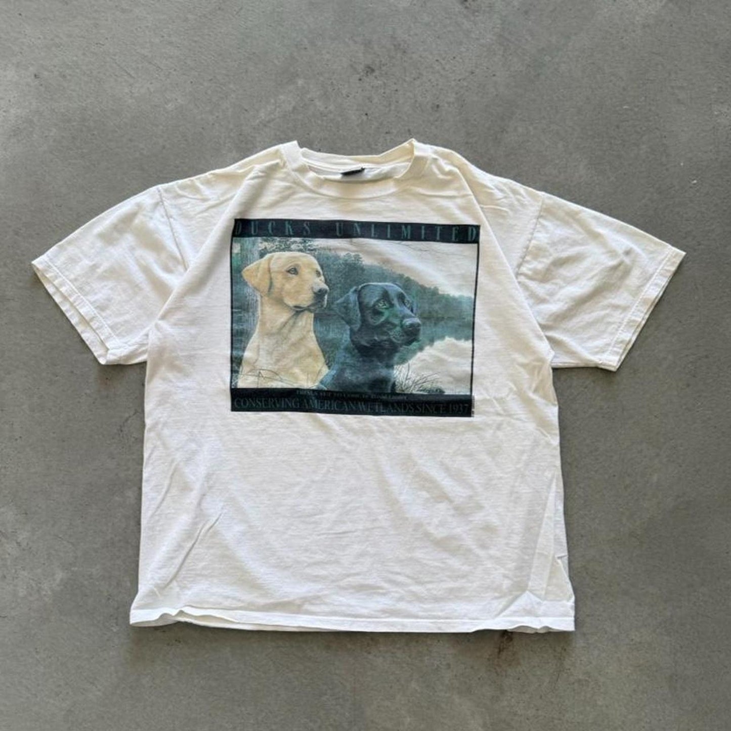 Vintage 90s Ducks Unlimited Lab Labrador Animal T-Shirt - X-Large