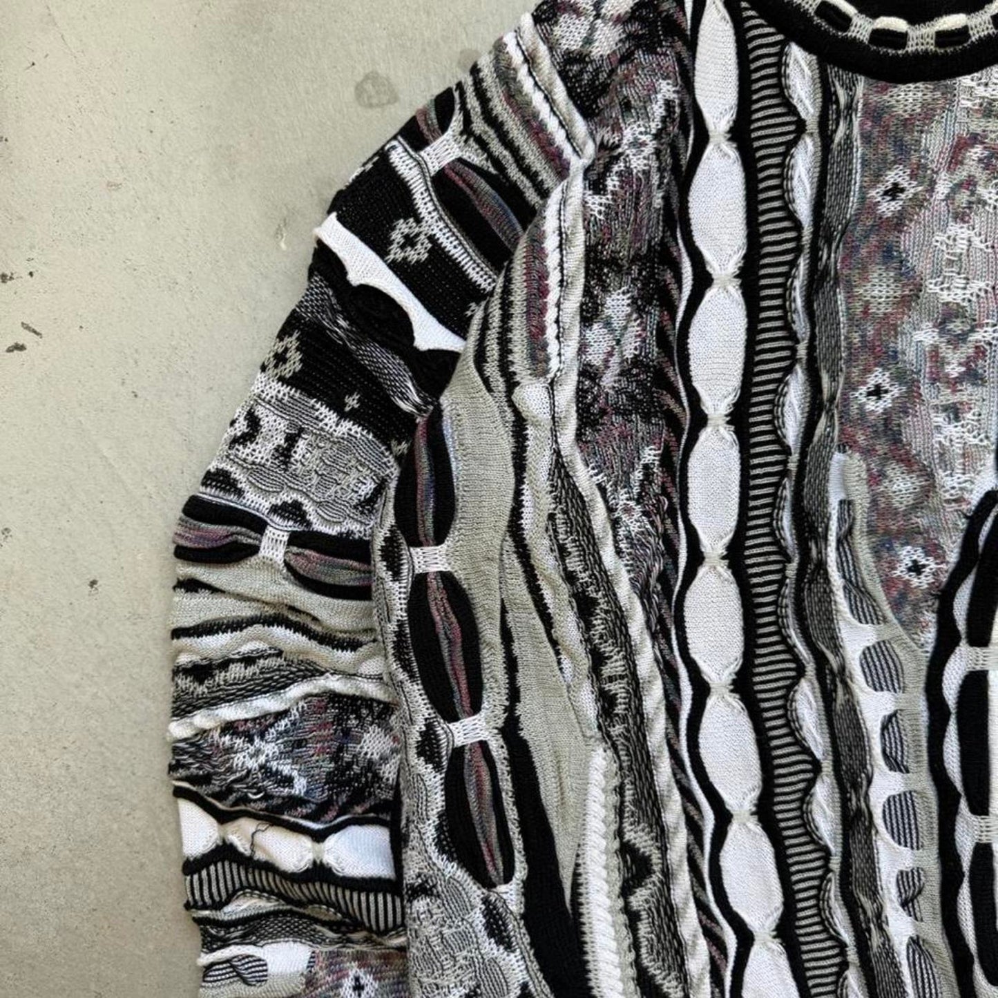 Vintage 90s Tundra Cotton 3D Knit Coogi Style Sweater - X-Large