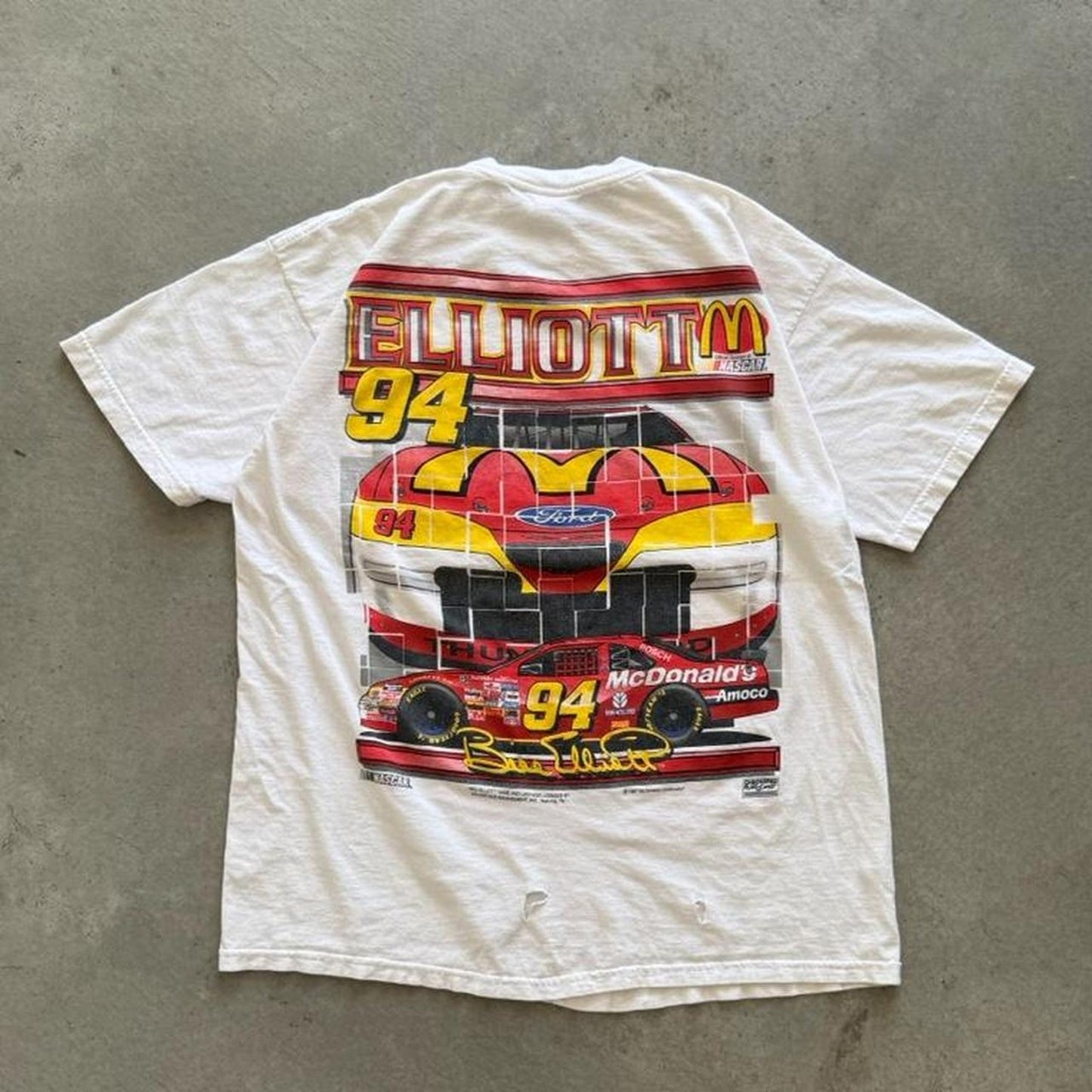 Vintage 90s NASCAR McDonald’s Bill Elliot Racing T-Shirt - Large