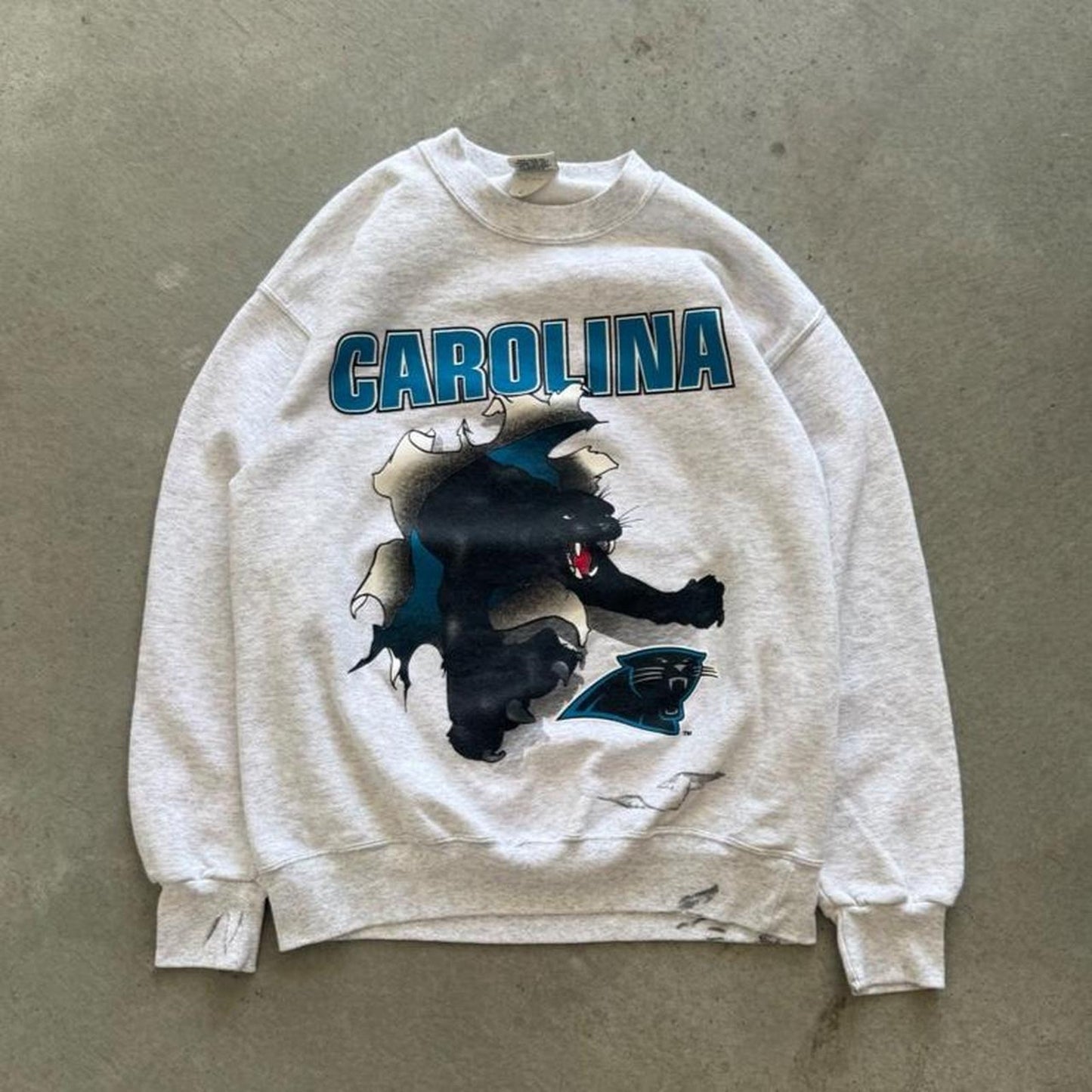 Vintage 90s Carolina Panthers NFL Burst Through Crewneck - Medium