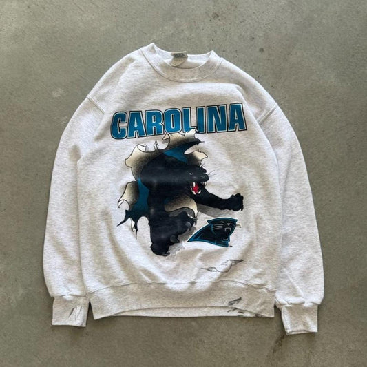 Vintage 90s Carolina Panthers NFL Burst Through Crewneck - Medium