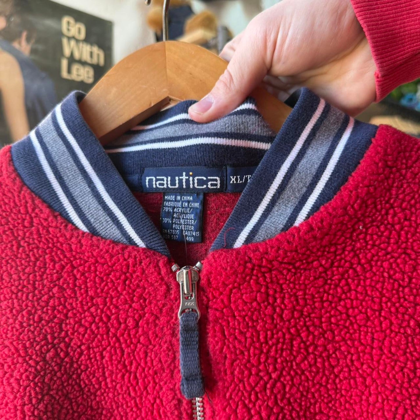 Vintage 90s Nautical Spell Out Fleece Jacket - X-Large