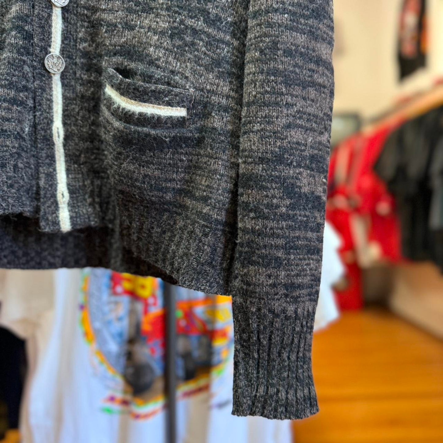 Vintage 70s McGregor Brindle Cardigan Sweater - Large