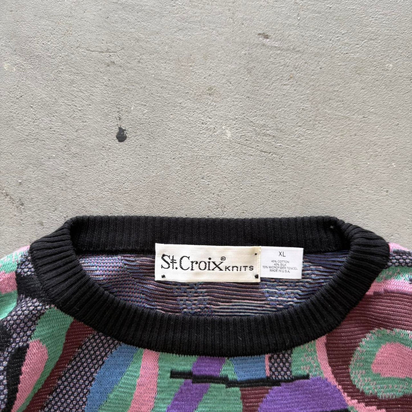 Vintage 90s St Croix Knits Funky Pattern Sweater - X-Large