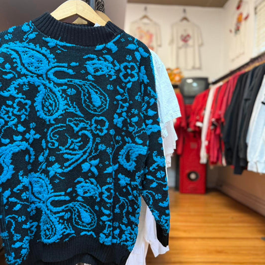 Vintage 90s Paisley Patterned Sweater - Large