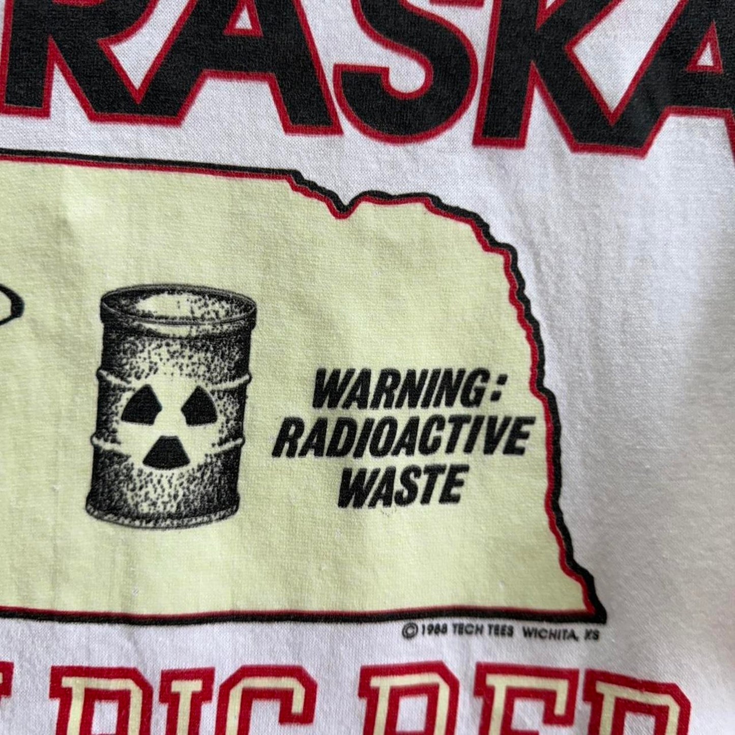Vintage 80s Nebraska Huskers Glow Big Red Radioactive T-Shirt
