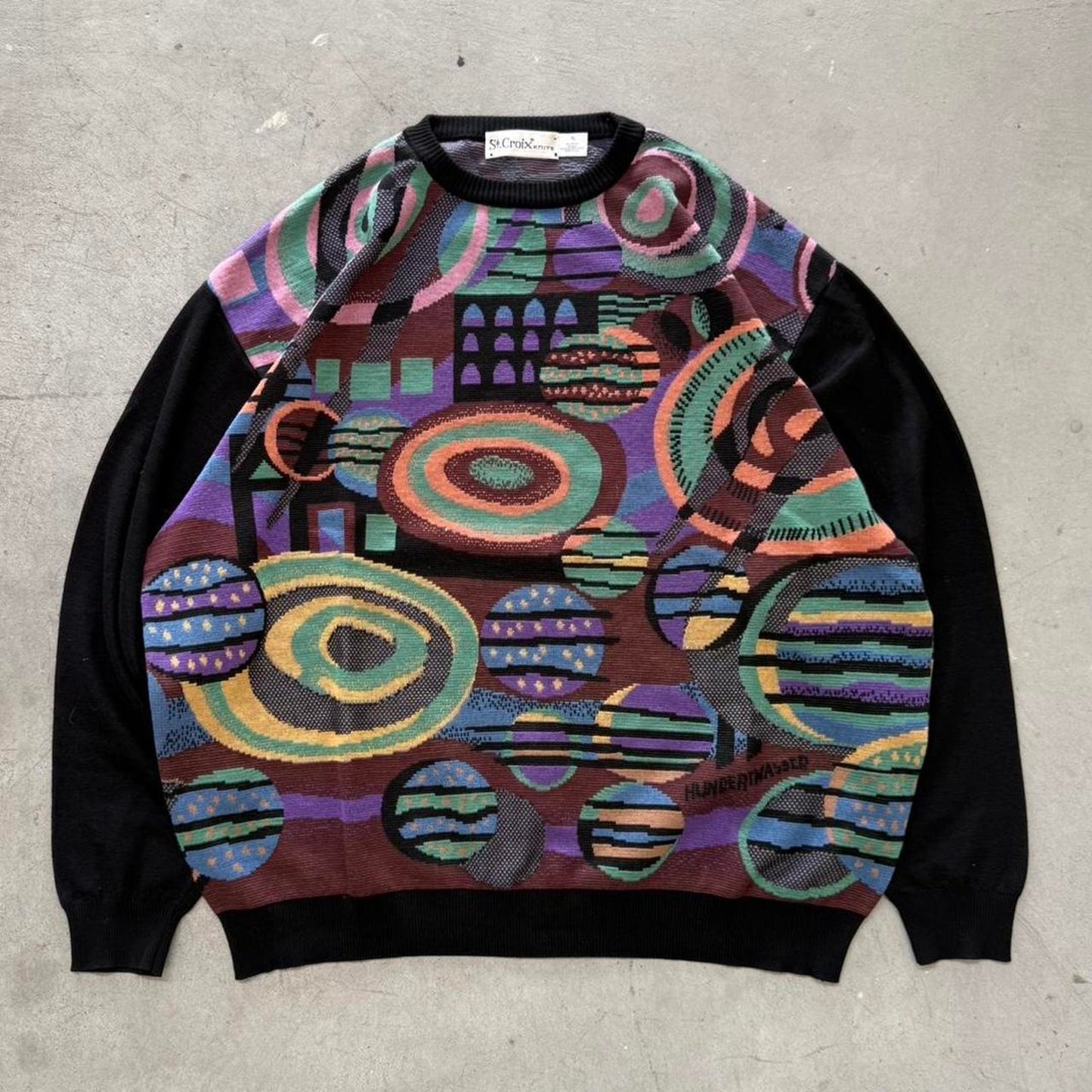 Vintage 90s St Croix Knits Funky Pattern Sweater - X-Large