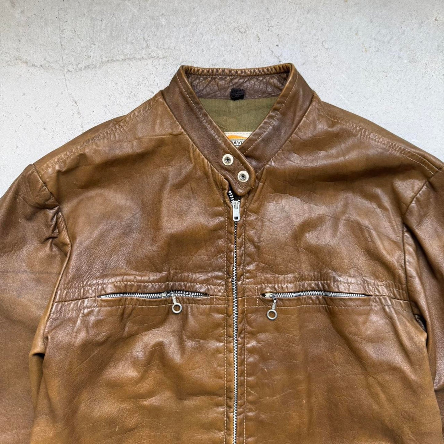 Vintage 70s Harley Davidson Motorcycles Leather Zip Up Jacket - Medium